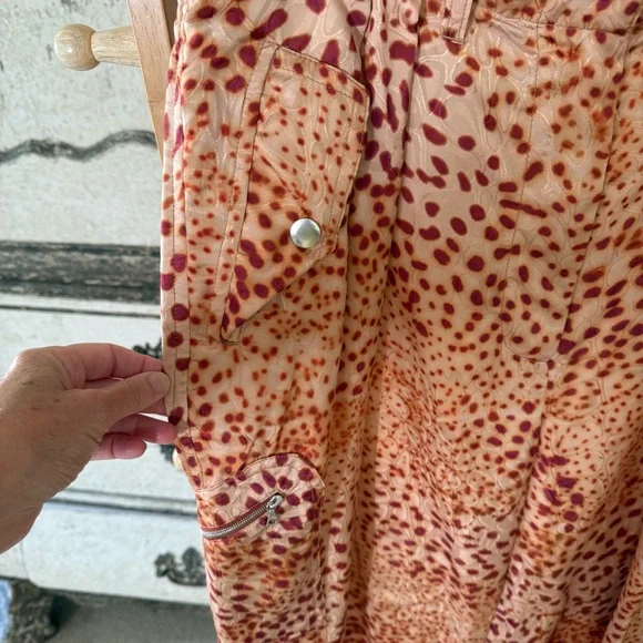 Dries Van Noten Animal Print Trousers in Orange and Red - Picture 4 of 7